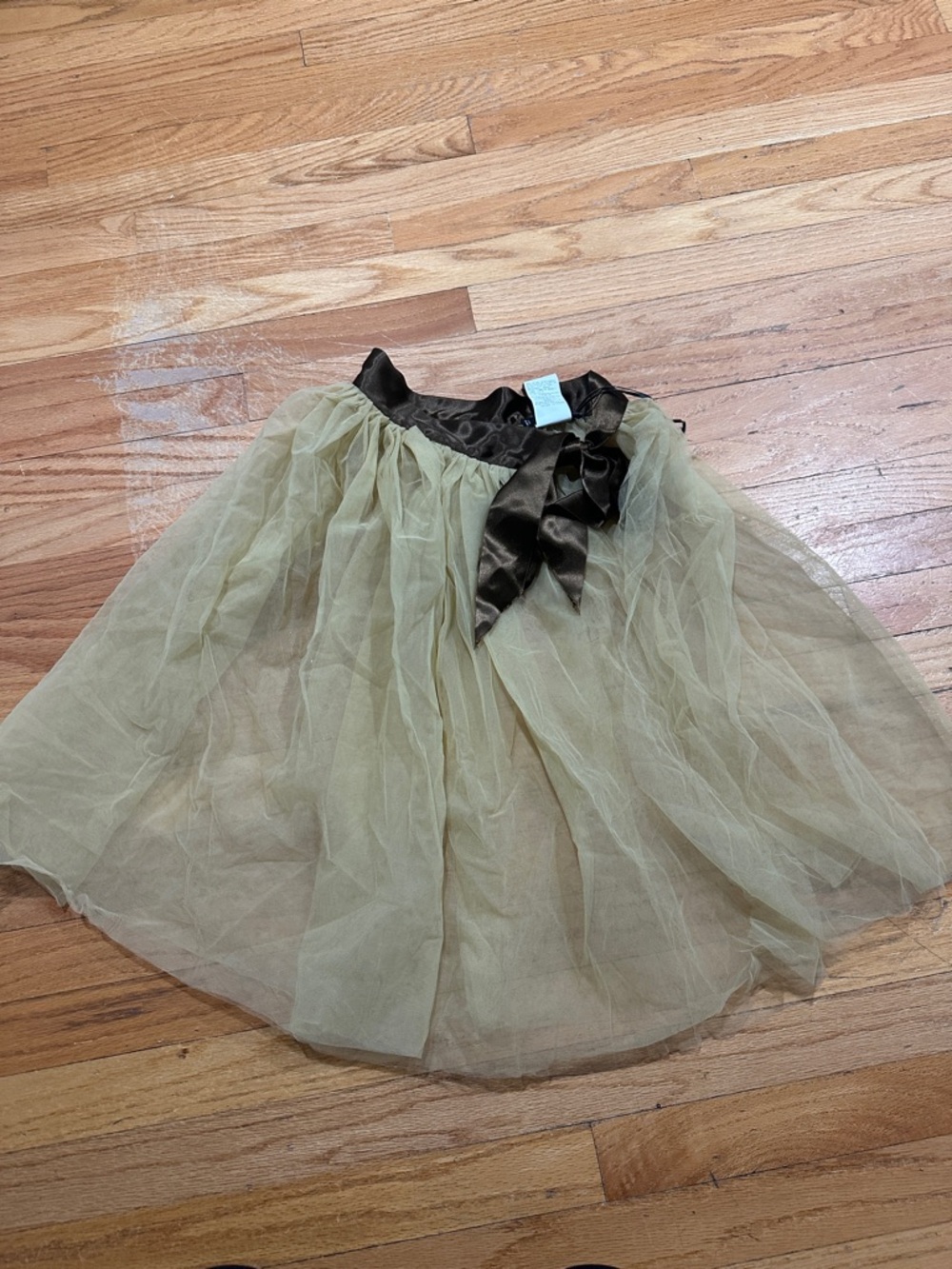 MONA LISA Girls Gold Tulle Skirt with Black Waist Bow